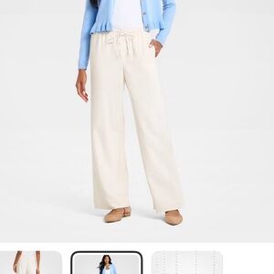 a new day Cream Wide-Leg Drawstring Pants